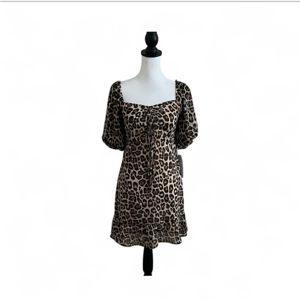Mimi Chica Animal Print Ruffle Dress, size S